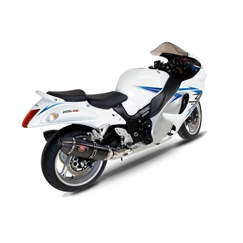 Yoshimura Suzuki Hayabusa 08-20 R-77 Stainless Slip-On Exhaust, w/ Carbon Fiber Mufflers