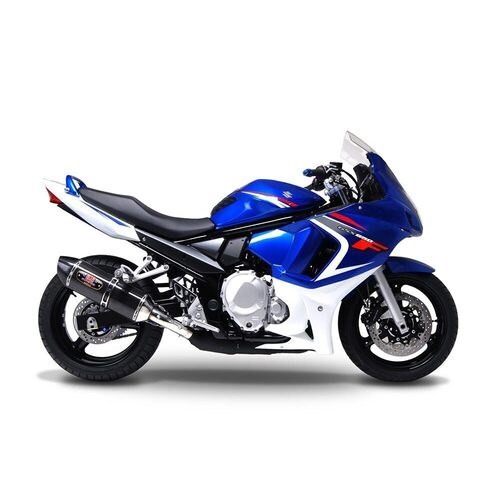 Yoshimura Suzuki GSX650F 2008-10 R-77 Stainless Slip-On Exhaust, w/ Carbon Fiber Muffler CF Tip