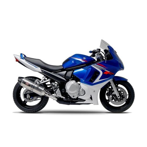 Yoshimura Suzuki GSX650F 2008-10 R-77 Stainless Slip-On Exhaust, w/ Stainless Steel Muffler CF Tip