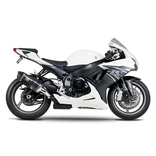 Yoshimura Suzuki GSX-R600/750 11-20 R-77 Stainless Slip-On Exhaust, w/ Carbon Fiber Muffler