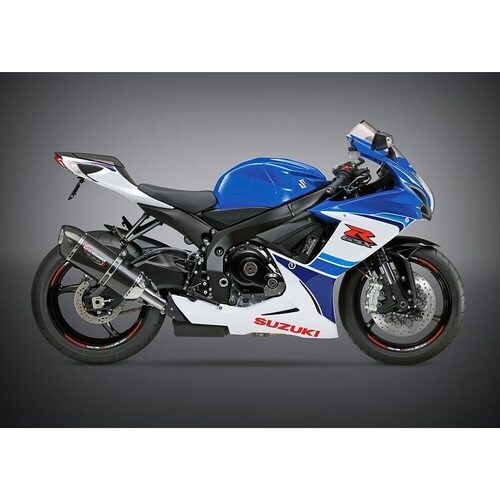 Yoshimura Suzuki GSX-R600/750 11-20 Alpha Stainless Slip-On Exhaust, w/ Carbon Fiber Muffler