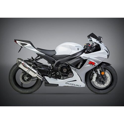 Yoshimura Suzuki GSX-R600/750 11-20 Alpha Stainless Slip-On Exhaust, w/ Stainless Muffler