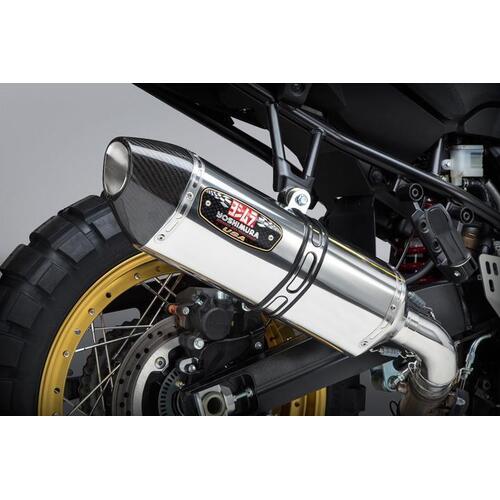 Yoshimura Suzuki V-Strom 1000 14-19 R-77 Stainless Slip-On Exhaust, w/ Stainless Muffler