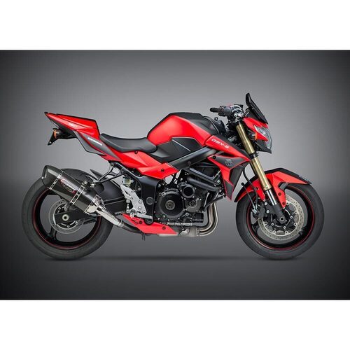 Yoshimura Suzuki GSX-S750/Z 15-16 Alpha Stainless Slip-On Exhaust, w/ Carbon Fiber Muffler