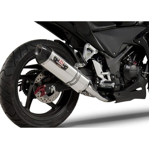 Yoshimura Honda CBR250R 2011-13 R-77 Stainless Slip-On Exhaust, w/ Stainless Steel Muffler CF Tip