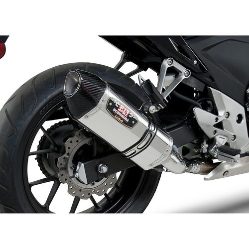 Yoshimura Honda CBR500R/CB500F 13-15 R-77 Stainless Slip-On Exhaust, w/ Stainless Muffler