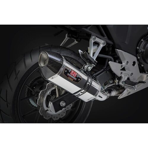 Yoshimura Honda CB500X 2013-15 Street R-77 Stainless Slip-On Exhaust, w/ Stainless Steel Muffler CF Tip