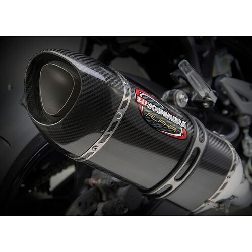 Yoshimura Yamaha YZF-R1/M/S 15-19 Alpha Stainless Slip-On Exhaust, w/ Carbon Fiber Muffler