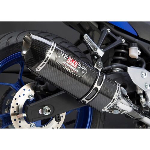 Yoshimura Yamaha YZR-R3 2015-17 R-77 Stainless Slip-On Exhaust, w/ Carbon Fiber Muffler CF Tip