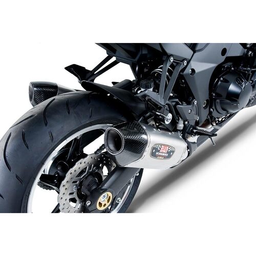 Yoshimura Kawasaki Z1000 10-11 R77 Stainless Slip-On Exhaust, w/ Titanium Muffler CF Tip DUAL