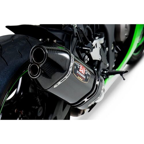 Yoshimura Kawasaki Ninja ZX-10R 11-15 R-77D Stainless Slip-On Exhaust, w/ Carbon Fiber Muffler