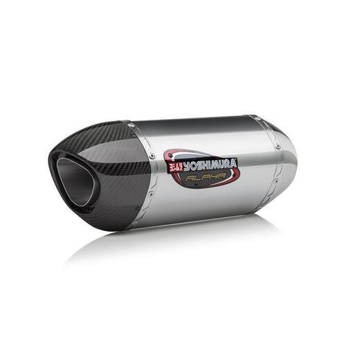 Yoshimura Kawasaki Ninja H2 SX 18-20 Alpha Stainless Slip-On Exhaust, w/ Stainless Muffler