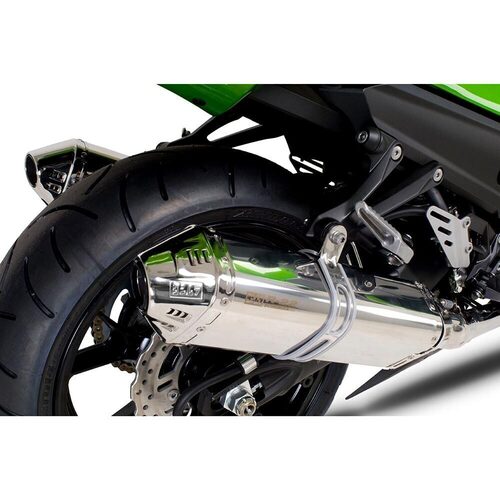 Yoshimura Kawasaki Ninja ZX-14 08-10 R22 Stainless Slip-On Exhaust, w/ Stainless Steel Muffler DUAL