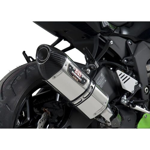 Yoshimura Kawasaki Ninja ZX-6R 13-18 R-77 Stainless Slip-On Exhaust, w/ Stainless Muffler