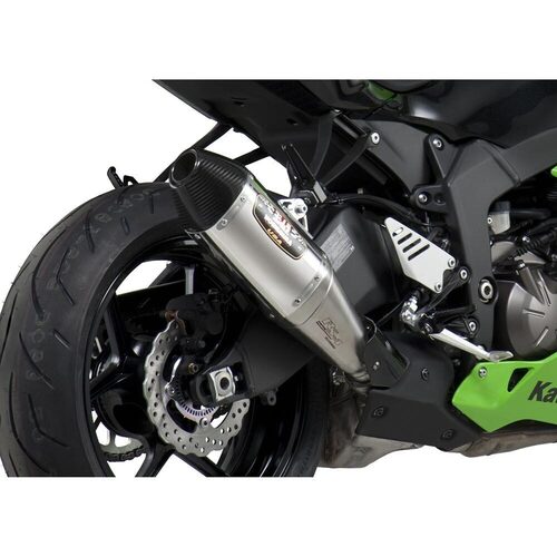 Yoshimura Kawasaki Ninja ZX-6R 13-18 RS-4 Stainless Slip-On Exhaust, w/ Stainless Muffler