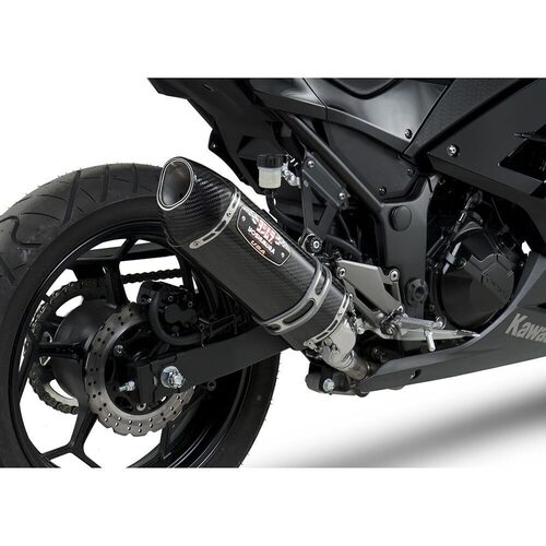 Yoshimura Kawasaki Ninja 300 13-17 R-77 Stainless Slip-On Exhaust, w/ Carbon Fiber Muffler