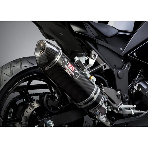 Yoshimura Kawasaki Ninja 300 13-17 R-77 Stainless Slip-On Exhaust, w/ Carbon Fiber Muffler