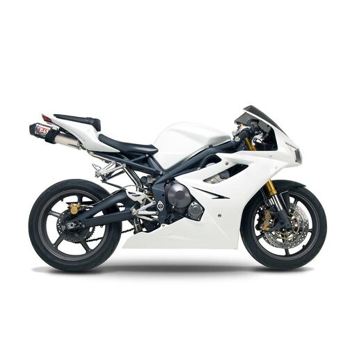 Yoshimura Triumph Daytona 675 06-10 RS5 Stainless Slip-On Exhaust, w/ Stainless Steel Muffler CF Tip