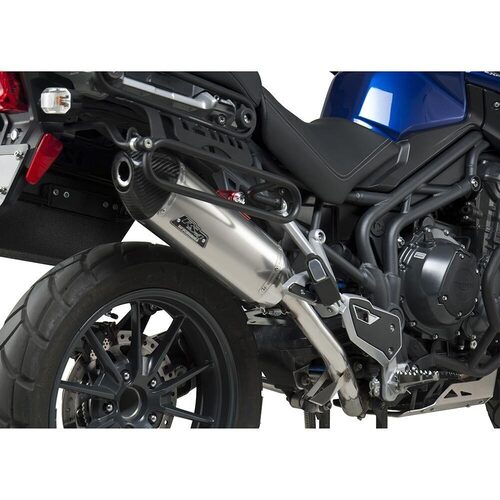 Yoshimura Triumph Tiger Explorer 12-13 RS-4T Stainless Slip-On Exhaust, w/ Stainless Muffler