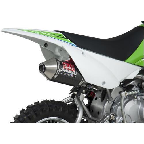 Yoshimura Kawasaki KLX110/L 02-21/SUZ DR-Z110 03-05 RS-2 Stainless Full Exhaust, w/ Carbon Fiber Muffler